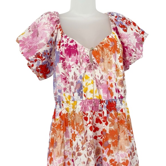 Derek Lam 10 Crosby Laine Floral Linen Puff Sleeve Maxi Dress Size 10 NWT - Picture 10 of 16